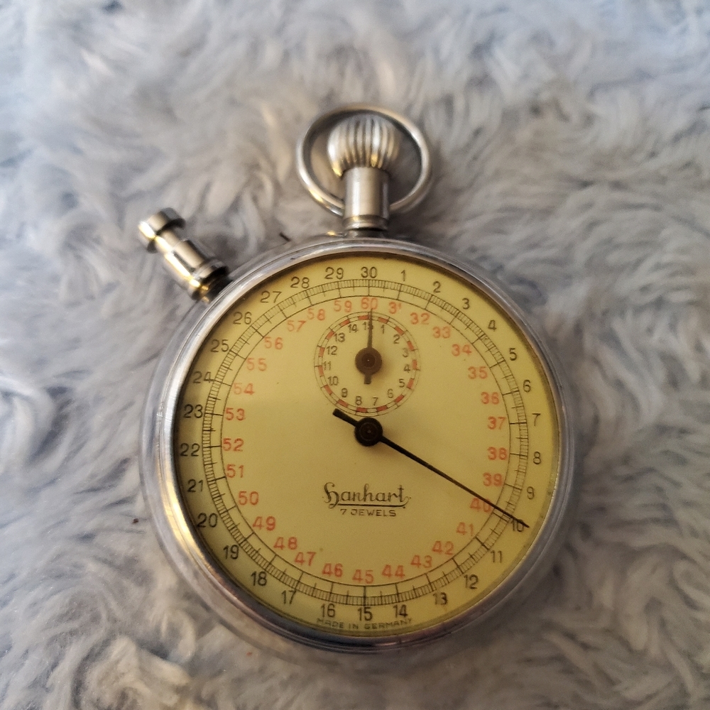 Hanhart German 7 Jewels WW2 Stopwatch - Picture 2 of 6